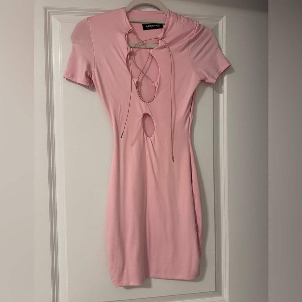 Pink Cutout Mini Dress